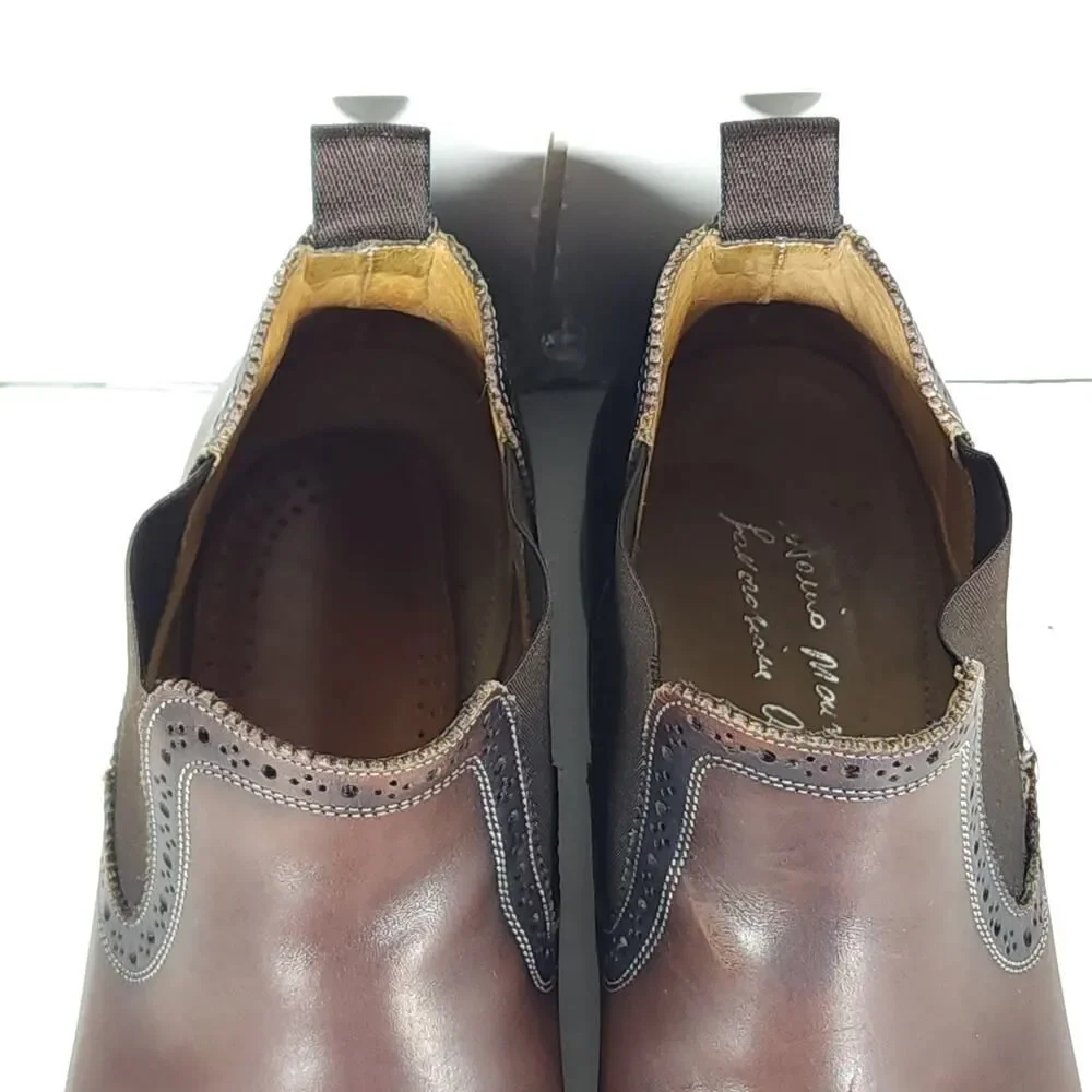 Antonio Maurizi Men's US7 EU40 Brown Burnished Leather Chelsea Ankle boots